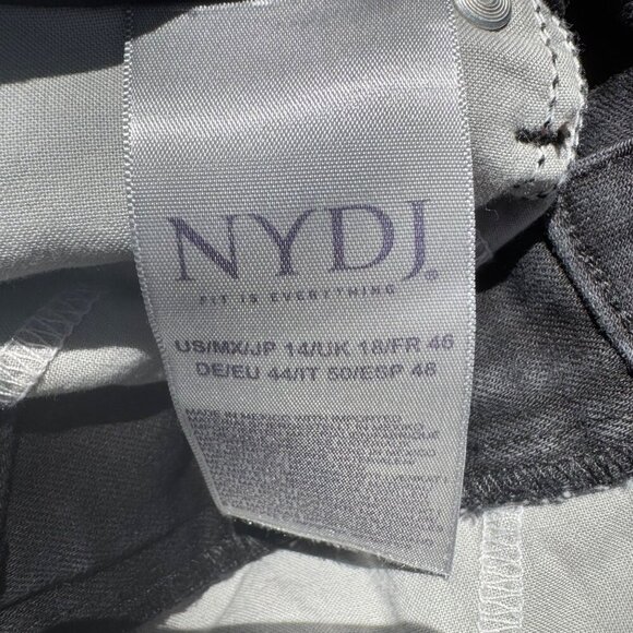 NYDJ Womens Lift Tuck Technology Black Denim Skinny Stretch Mid Rise Jeans 14 - Picture 5 of 8